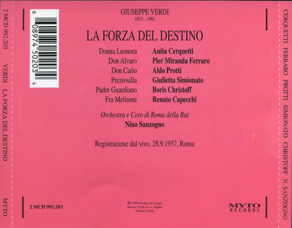 Giuseppe Verdi : La Forza Del Destino (2xCD, Album)
