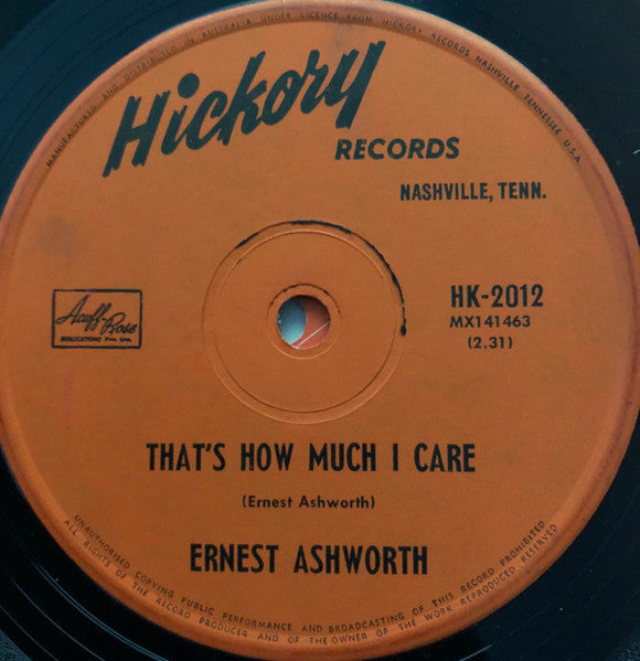 Ernie Ashworth : Talk Back Trembling Lips (7", Single)