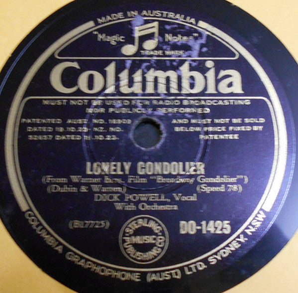 Dick Powell (2) : Outside Of You / Lonely Gondolier (Shellac, 10")