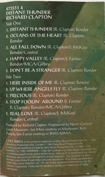 Richard Clapton : Distant Thunder (Cass, Album)