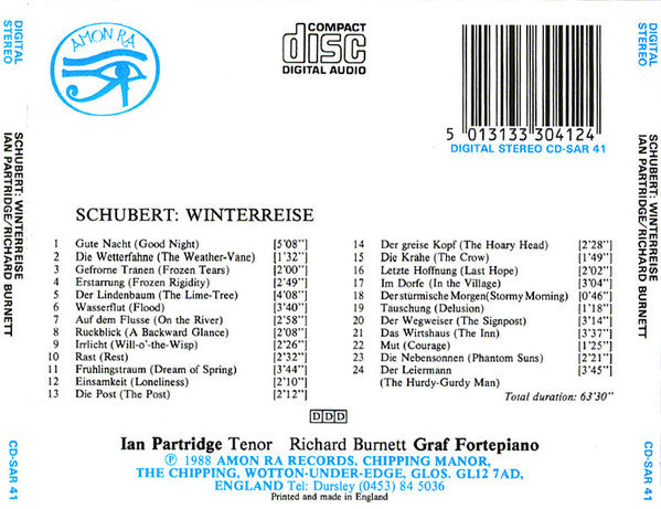 Schubert*, Ian Partridge, Richard Burnett (3) : Winterreise (CD)