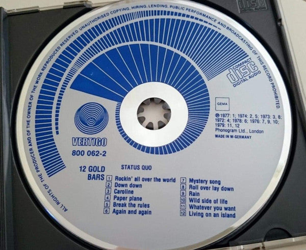 Status Quo : 12 Gold Bars (CD, Comp, RE, Blu)