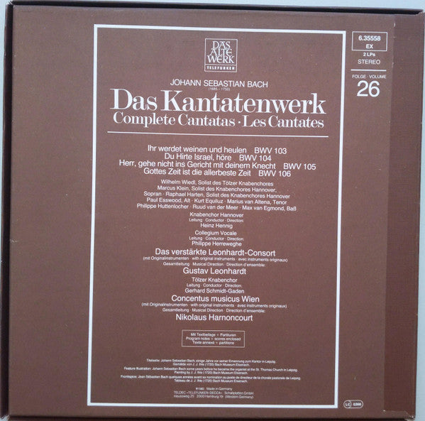 Johann Sebastian Bach : Das Kantatenwerk (Complete Cantatas) | BWV 103-106 | Vol. 26 (2xLP + Box)