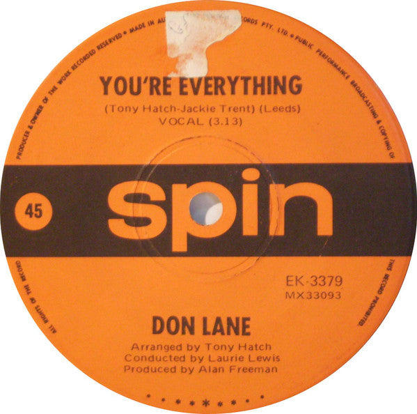 Don Lane : You're Everything (7", Single)