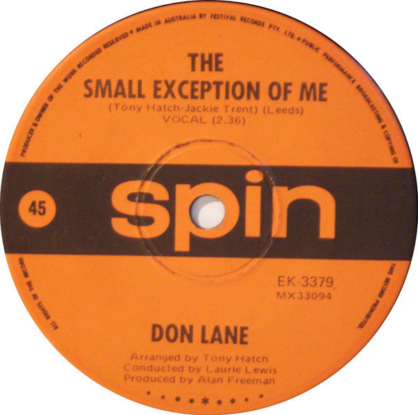 Don Lane : You're Everything (7", Single)