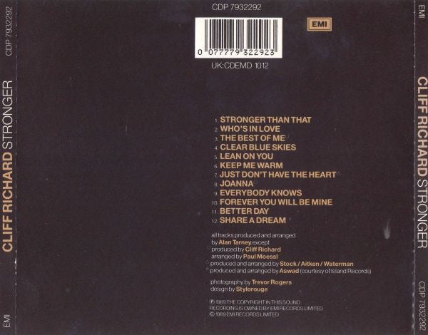 Cliff Richard : Stronger (CD, Album)