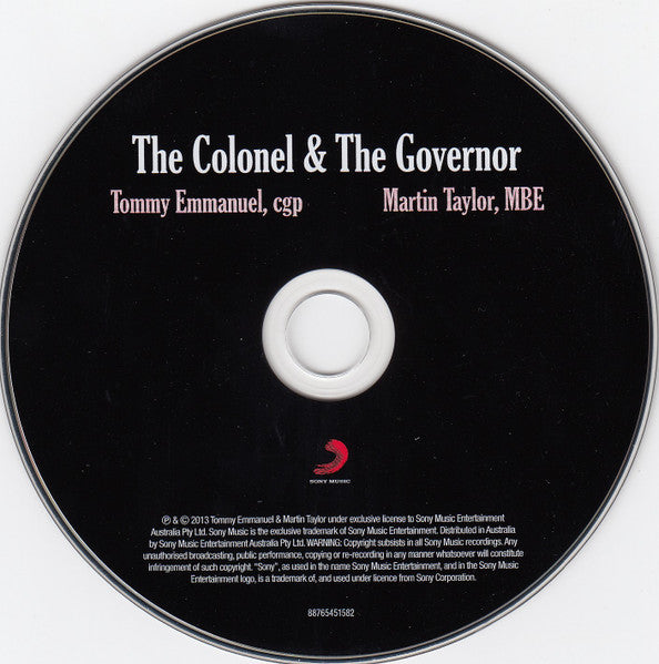 Tommy Emmanuel, Martin Taylor : The Colonel & The Governor (CD, Album)