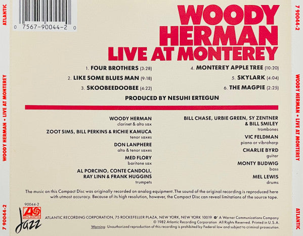 Woody Herman : Live At Monterey (CD, Album, RE)