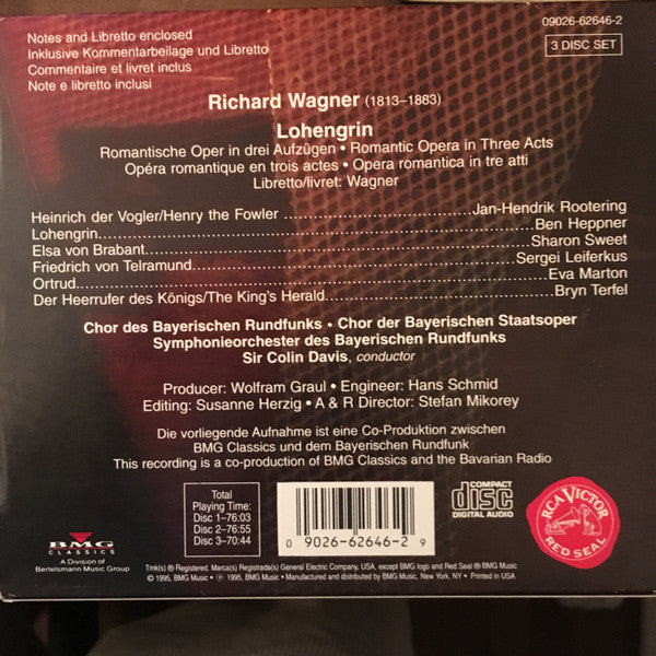 Richard Wagner / Ben Heppner / Sharon Sweet / Éva Marton / Sergei Leiferkus / Jan-Hendrik Rootering / Bryn Terfel / Symphonie-Orchester Des Bayerischen Rundfunks And Chor Des Bayerischen Rundfunks / Sir Colin Davis : Lohengrin (3xCD)