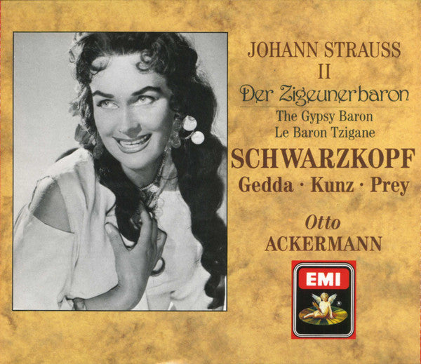 Johann Strauss II*, Schwarzkopf*, Gedda*, Kunz*, Prey*, Otto Ackermann : Der Zigeunerbaron = The Gypsy Baron = Le Baron Tzigane (2xCD, Album, Mono, RE, RM)