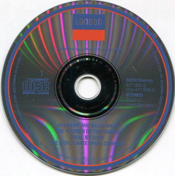 The D'Oyly Carte Opera Company*, Gilbert And Sullivan* : The Yeomen Of The Guard - Trial By Jury (2xCD, Album, RE, Fat)