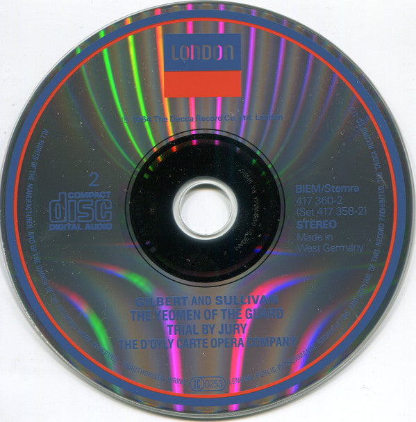 The D'Oyly Carte Opera Company*, Gilbert And Sullivan* : The Yeomen Of The Guard - Trial By Jury (2xCD, Album, RE, Fat)
