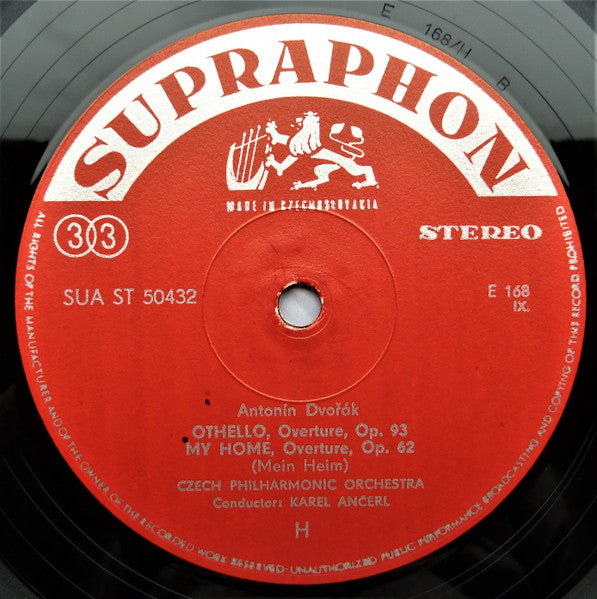 Antonín Dvořák, The Czech Philharmonic Orchestra, Karel Ančerl : Overtures (LP)