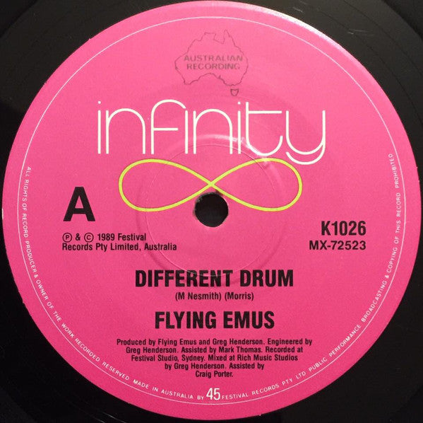 The Flying Emus : Different Drum (7", Single)
