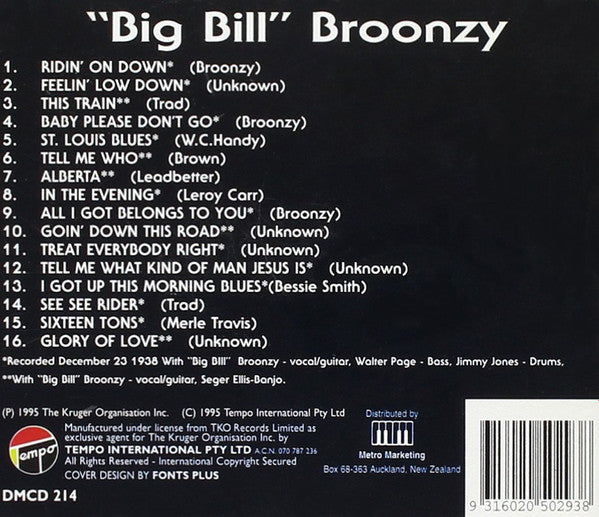 Big Bill Broonzy : Ridin' On Down (CD, Comp)