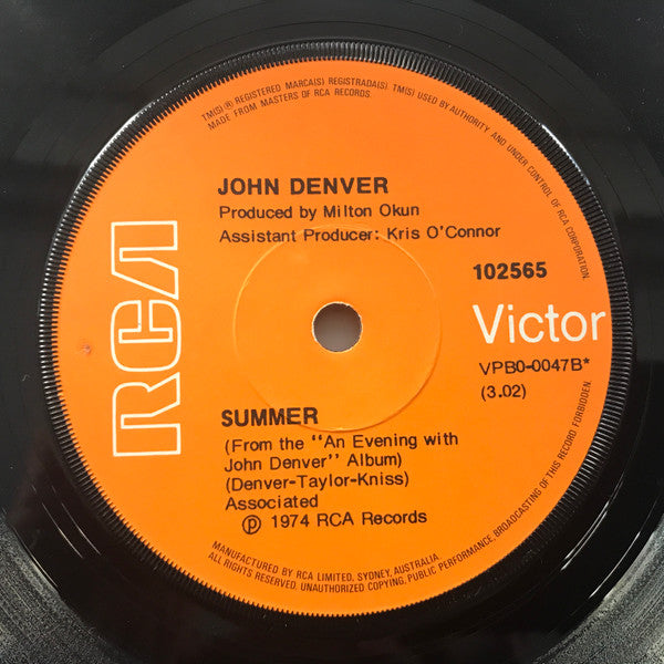 John Denver : Sweet Surrender (7", Single)