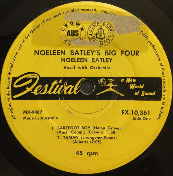 Noeleen Batley : Noeleen Batley's Big Four (7", EP, Mono, Fir)