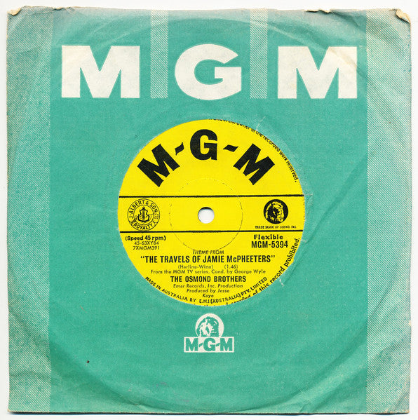 The Osmonds : Theme From "The Travels Of Jaimie McPheeters" (7", Single)