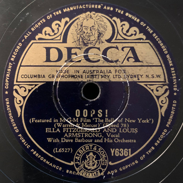 Ella Fitzgerald And Louis Armstrong : Oops! / A Guy Is A Guy (Shellac, 10")