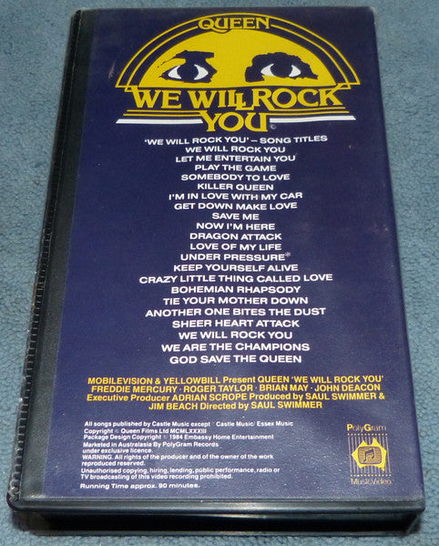 Queen : We Will Rock You (VHS, PAL)