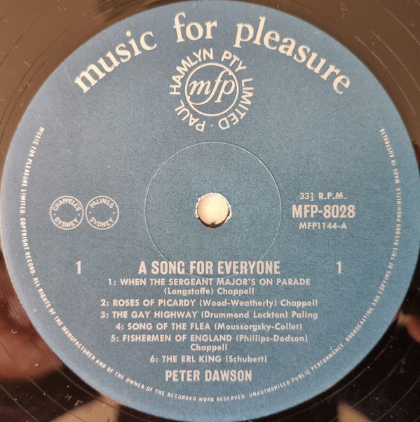 Peter Dawson : A Song For Everyone (LP, Comp)