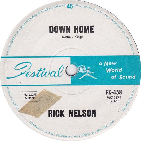 Rick Nelson* : Fools Rush In / Down Home (7", Single)
