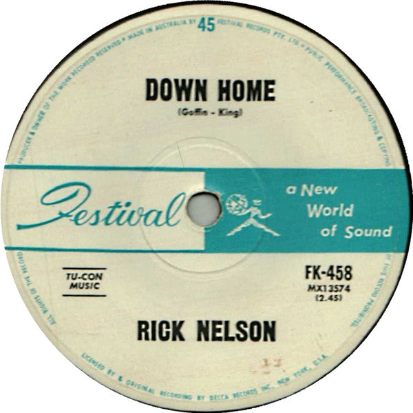 Rick Nelson* : Fools Rush In / Down Home (7", Single)