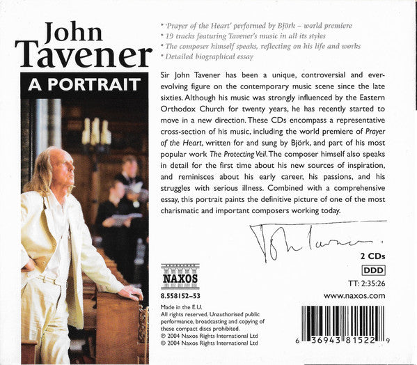 John Tavener : A Portrait (His Works・His Life・His Words) (2xCD, Comp, Ltd)