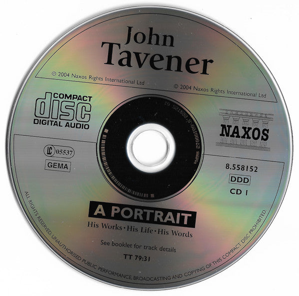 John Tavener : A Portrait (His Works・His Life・His Words) (2xCD, Comp, Ltd)