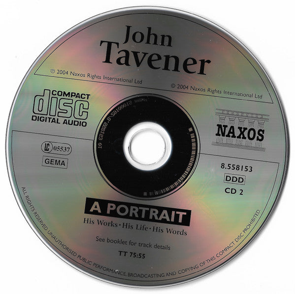 John Tavener : A Portrait (His Works・His Life・His Words) (2xCD, Comp, Ltd)