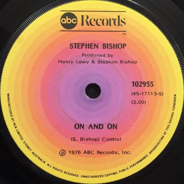 Stephen Bishop : On And On (7", Single)
