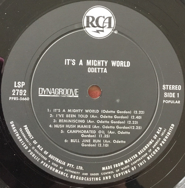 Odetta : It's A Mighty World (LP, Album, Smplr)