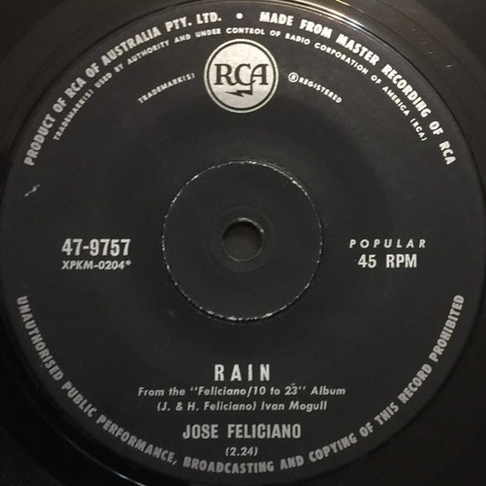 Jose Feliciano* : Rain (7", Single)