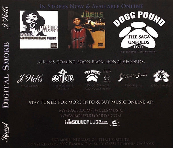 J. Wells & Kurupt : Digital Smoke (CD, Album)