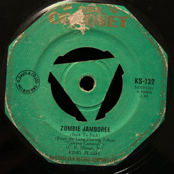Calypso Carnival Featuring King Flash : Zombie Jamboree (Back To Back) / Mama, Looka Boo Boo (Boo Boo Man) (7", Single, Ltd)