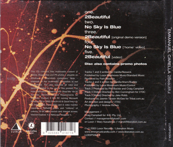 Emmanuel Carella : 2Beautiful (CD, Single, Enh, Dig)