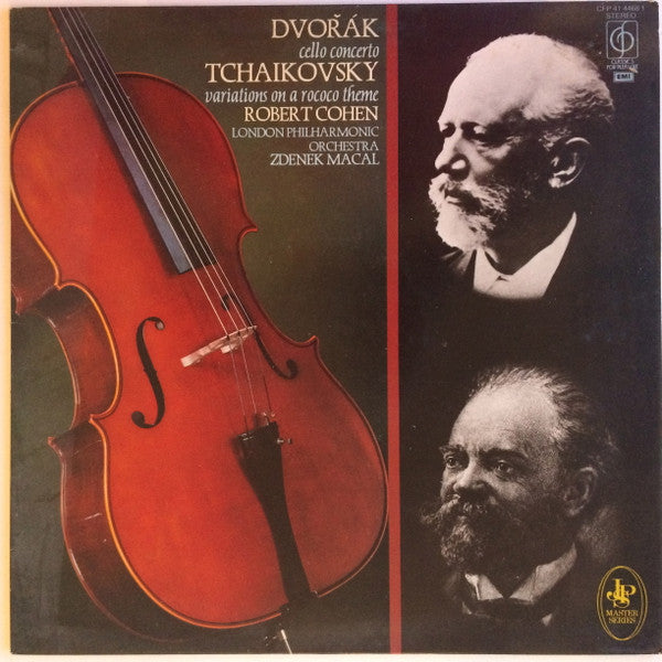 Antonín Dvořák, Pyotr Ilyich Tchaikovsky, Robert Cohen, London Philharmonic Orchestra, Zdeněk Mácal : Cello Concerto / Variations On A Rococo Theme (LP, RE)