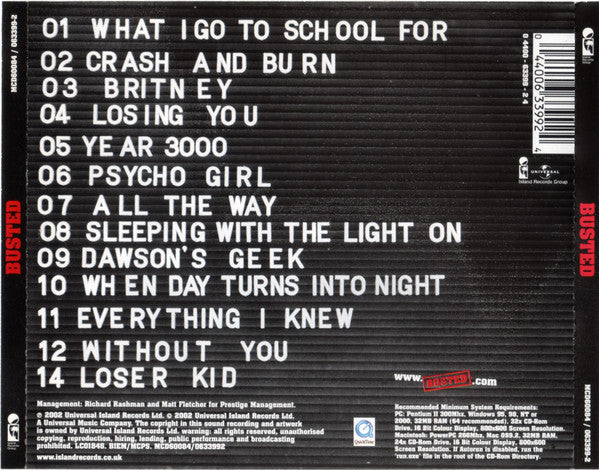 Busted (3) : Busted (CD, Album, Enh, S/Edition)