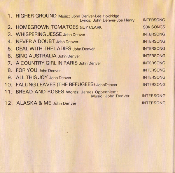 John Denver : Higher Ground (CD, Album)