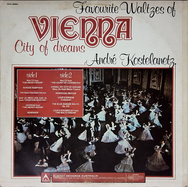 André Kostelanetz And His Orchestra : Favourite Waltzes Of Vienna, City Of Dreams (LP)