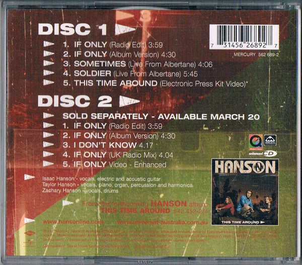Hanson : If Only (CD, Single, Enh, Col)