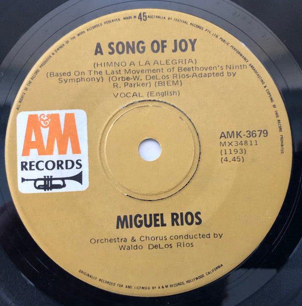 Miguel Rios* : A Song Of Joy / El Rio (7", Single)
