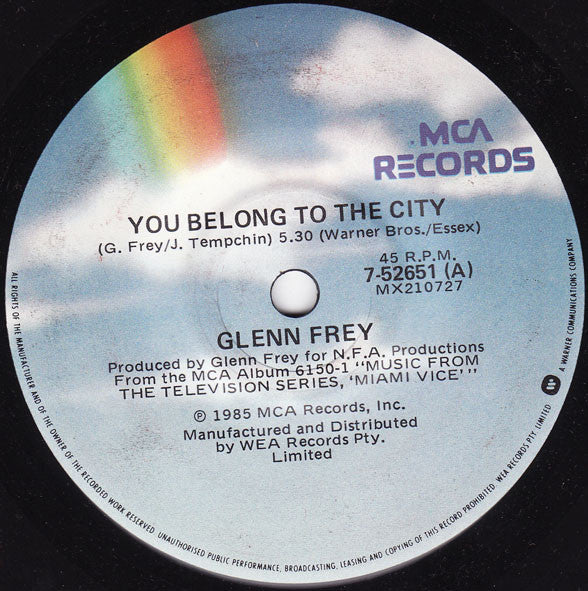 Glenn Frey : You Belong To The City (7")