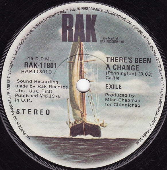 Exile (7) : Kiss You All Over (7", Single)