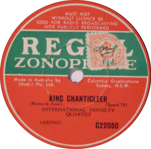 International Novelty Quartet : Silver Bell / King Chanticleer (Shellac, 10", RP)