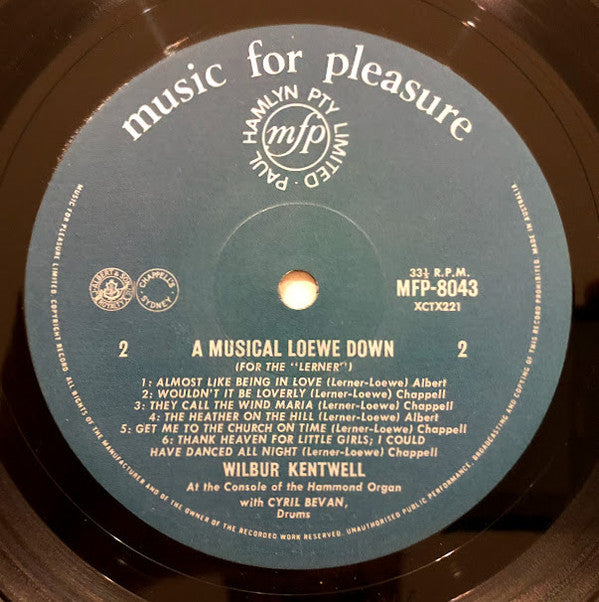 Wilbur Kentwell : Wilbur Kentwell Plays Film Hits At The Hammond Organ (LP)