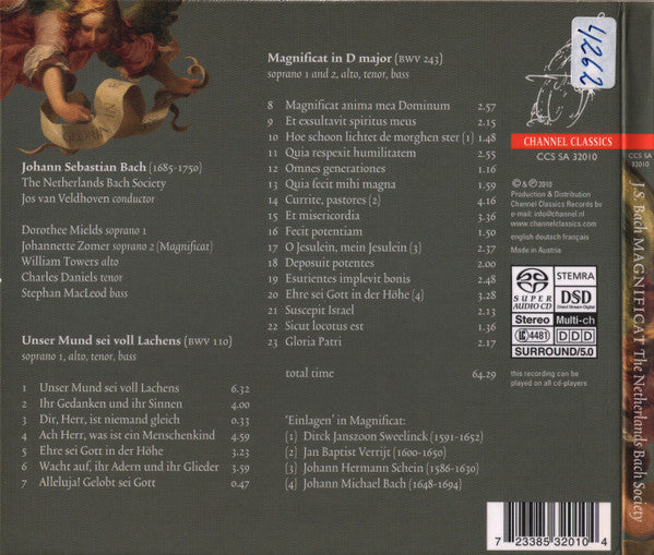 Johann Sebastian Bach : Magnificat The Netherlands Bach Society - Unser Mund sei voll Lachens (BWV 110 BWV 243) (SACD, Multichannel)