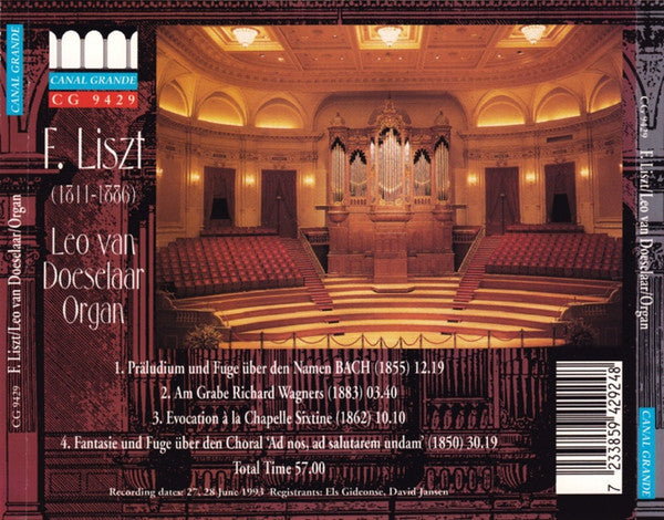 Franz Liszt, Leo van Doeselaar : Organ Works - The Amsterdam Concertgebouw Organ (CD, Album)