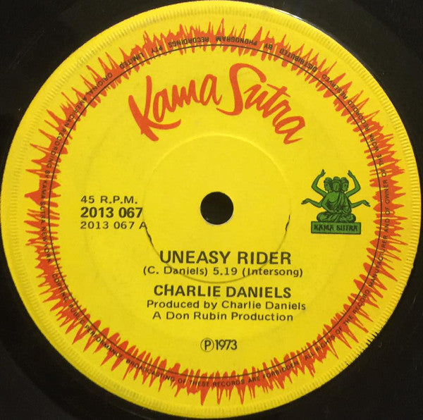 Charlie Daniels : Uneasy Rider (7", Single, Fir)