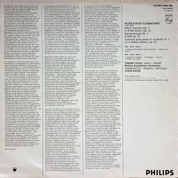 Pyotr Ilyich Tchaikovsky, Claudio Arrau, Boston Symphony Orchestra, Sir Colin Davis : Piano Concerto No.1 (LP)